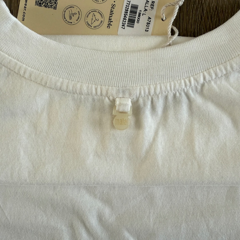 NWT Malai Anthropologie La Dolce Vita Graphic Tee White - Women's Large - Picture 5 of 7